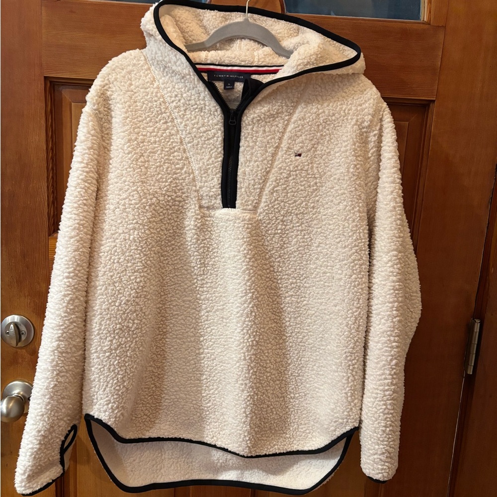 Tommy Hilfiger Cream Sherpa Hoodie